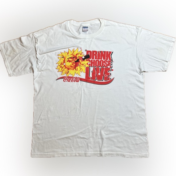 Vintage 2000s Coca-Cola Drink Choose Live T-Shirt - Picture 1 of 8